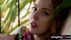 Play Long legged babe erna ohara and washing her hairy redhead pussy
