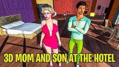 Abspielen Tabu-Begegnung zwischen 3D-MILF-Stiefmutter und jungem Stiefsohn im Hotelzimmer
